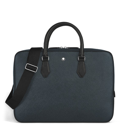 Montblanc Flache Schreibmappe aus Sartorial Leder – Twilight Blue – Ansicht 1