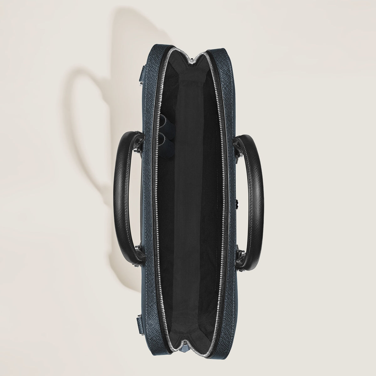 Montblanc Flache Schreibmappe aus Sartorial Leder – Twilight Blue – Ansicht 7