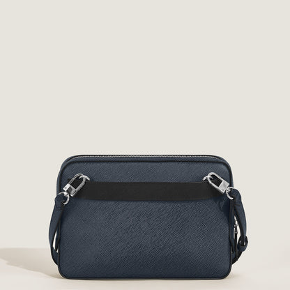Montblanc Kleine Umhängetasche aus Sartorial Leder – Twilight Blue – Ansicht 6
