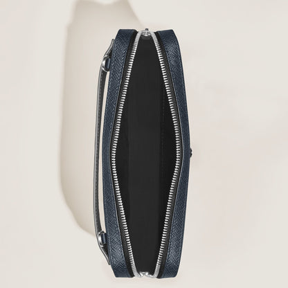 Montblanc Kleine Umhängetasche aus Sartorial Leder – Twilight Blue – Ansicht 7