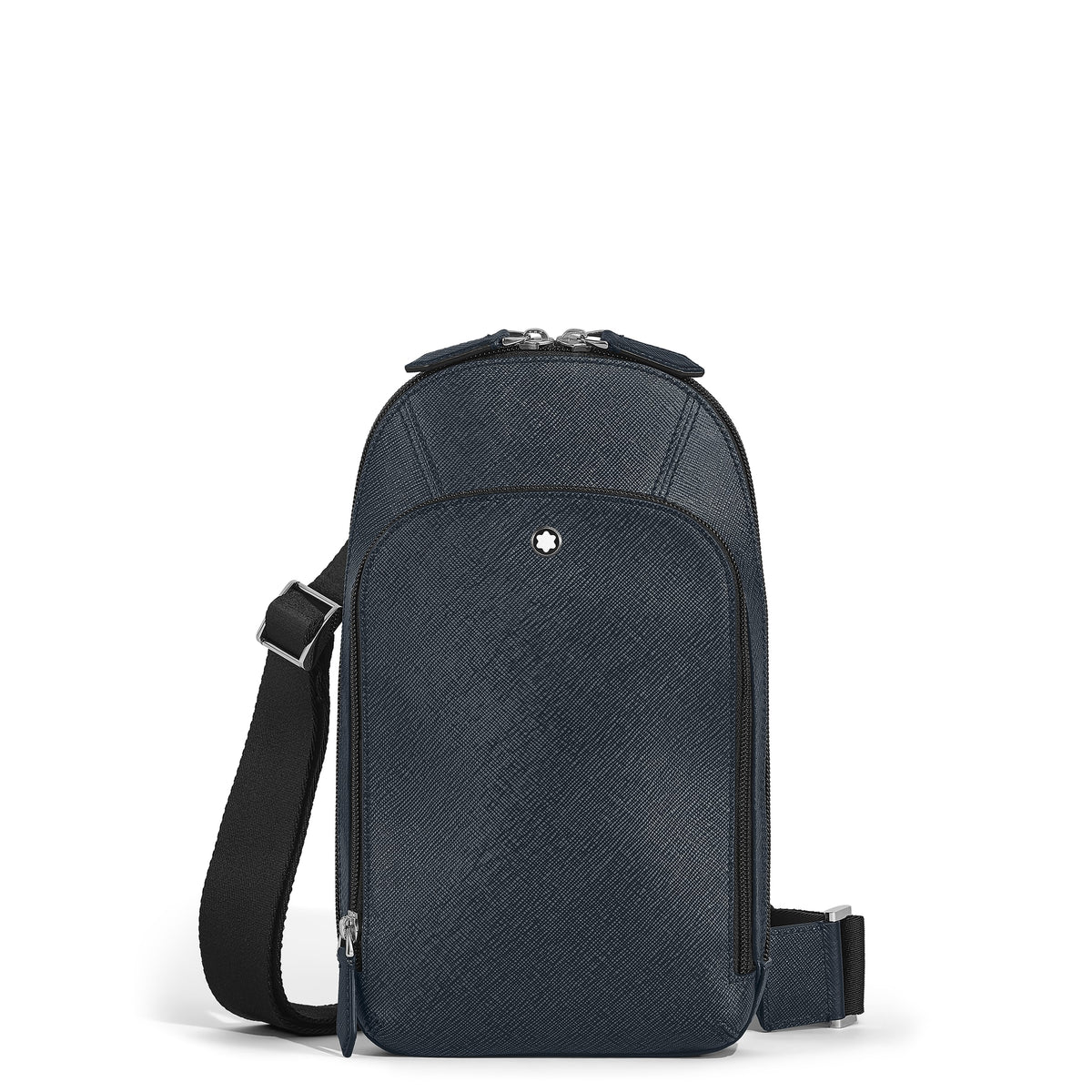 Montblanc Mittelgroße Umhängetasche aus Sartorial Leder – Twilight Blue – Ansicht 1