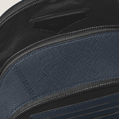 Montblanc Mittelgroße Umhängetasche aus Sartorial Leder – Twilight Blue – Ansicht 4