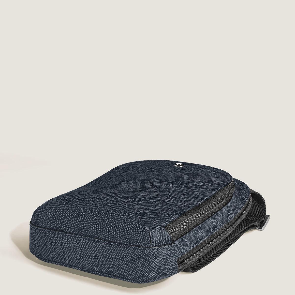 Montblanc Mittelgroße Umhängetasche aus Sartorial Leder – Twilight Blue – Ansicht 8