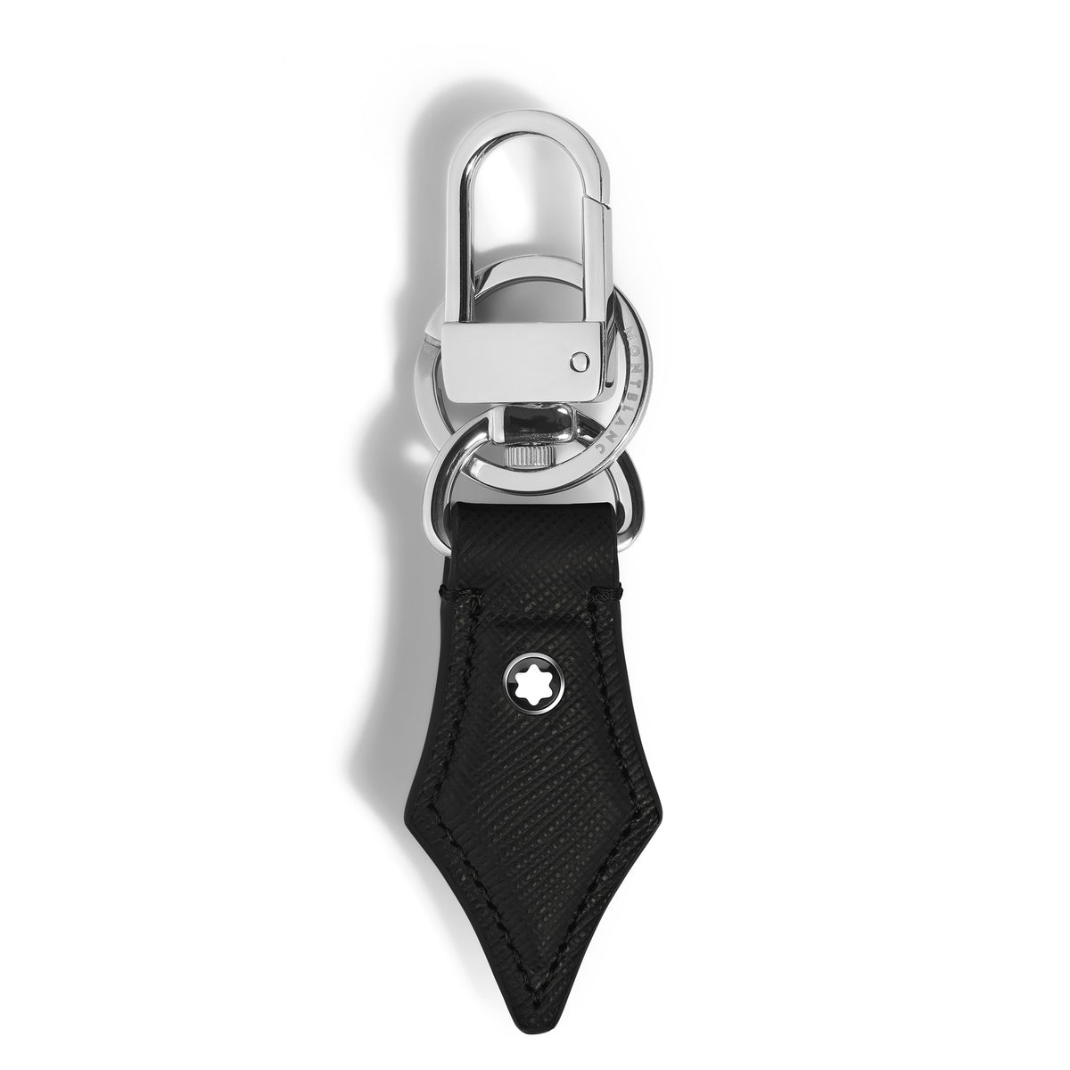 Montblanc Schlüsselanhänger mit Federdetail aus Sartorial Leder – Schwarz – Ansicht 1