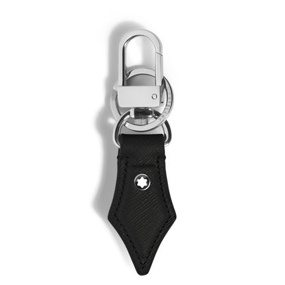 Montblanc Schlüsselanhänger mit Federdetail aus Sartorial Leder – Schwarz – Ansicht 1