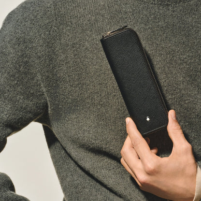 Montblanc Etui für 1 Schreibgerät mit Reißverschluss aus Sartorial Leder – Schwarz – Ansicht 2