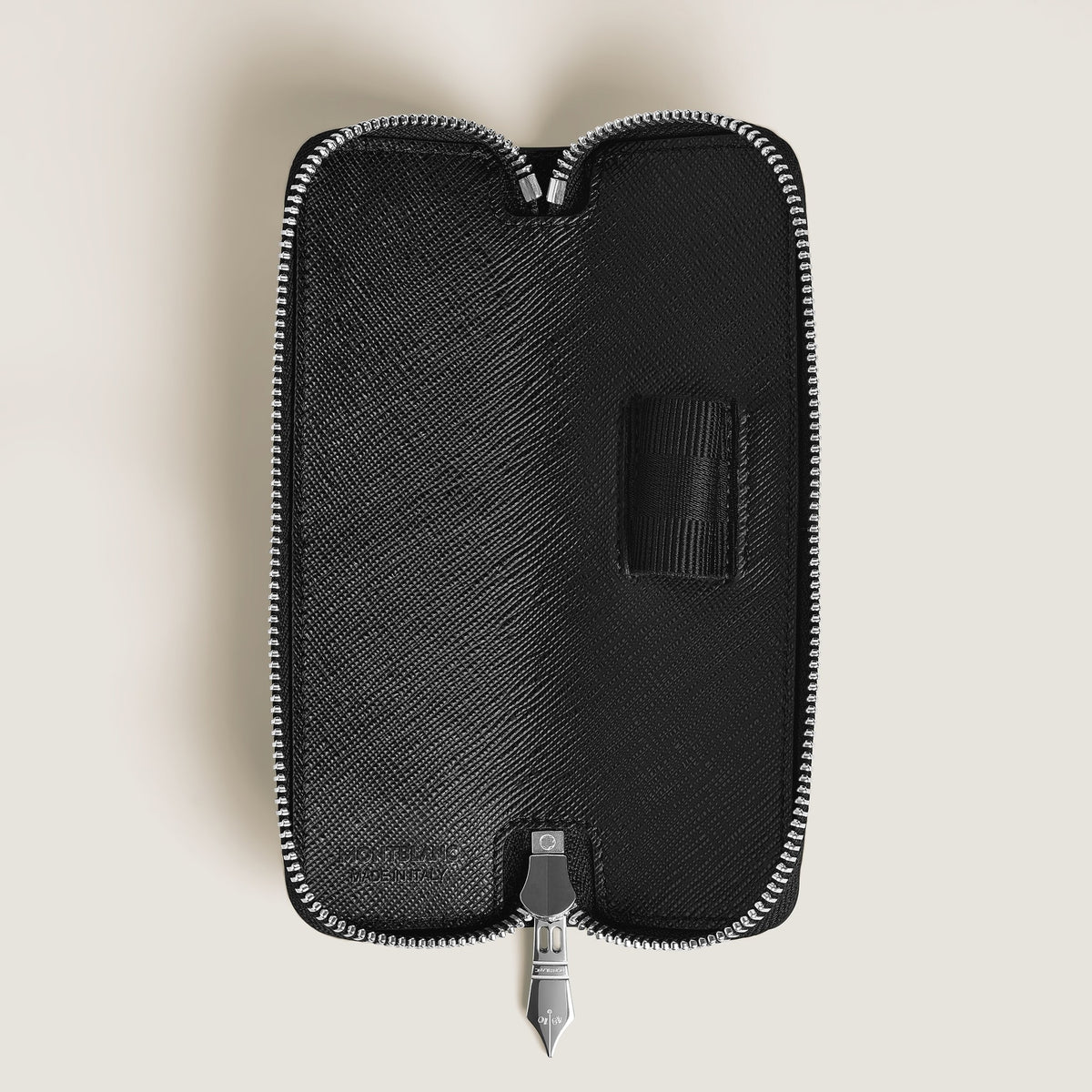Montblanc Etui für 1 Schreibgerät mit Reißverschluss aus Sartorial Leder – Schwarz – Ansicht 3
