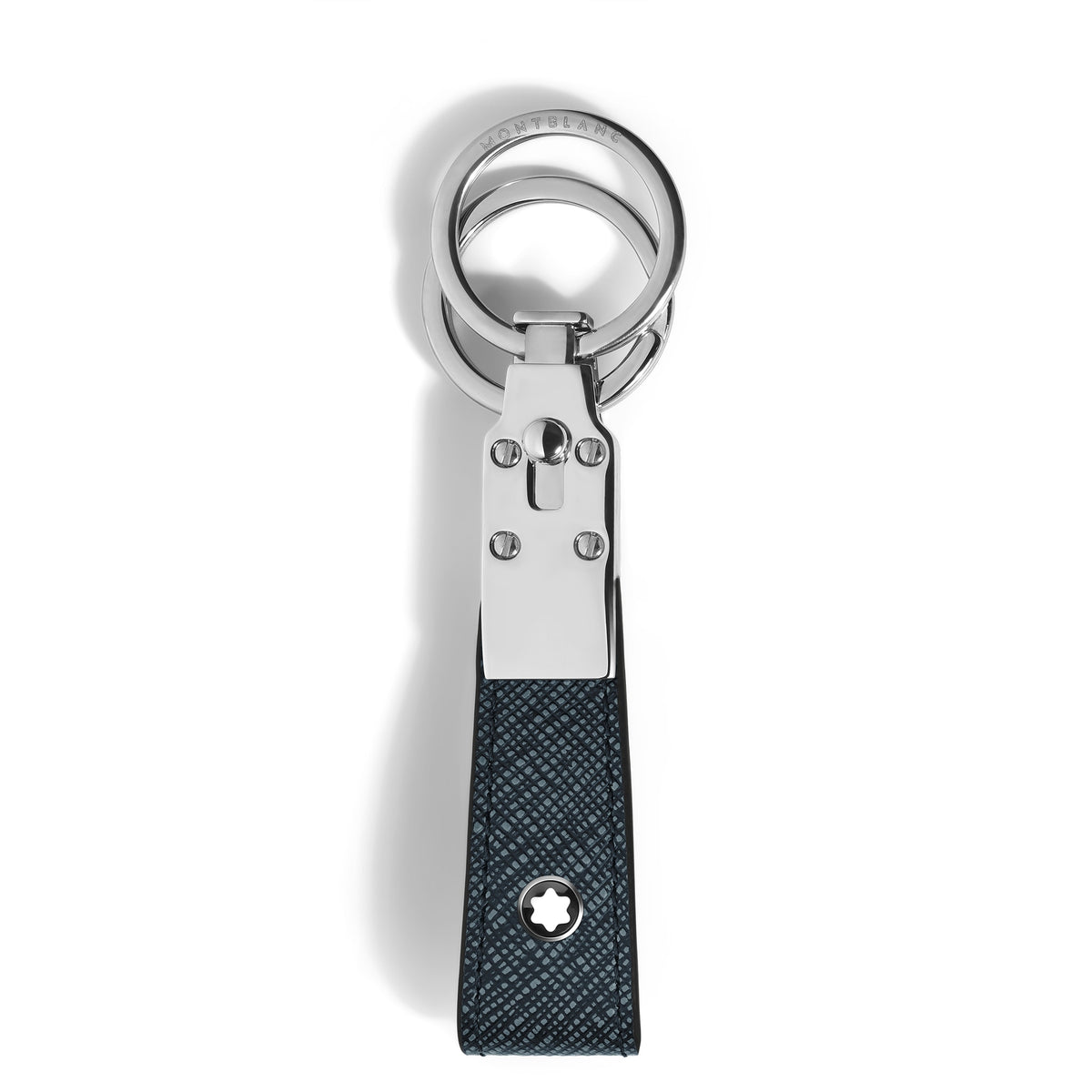 Montblanc Schlüsselanhänger mit Schlaufe aus Sartorial Leder – Twilight Blue – Ansicht 1
