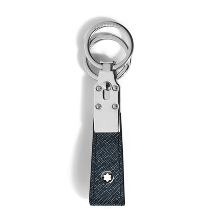 Montblanc Schlüsselanhänger mit Schlaufe aus Sartorial Leder – Twilight Blue – Ansicht 1