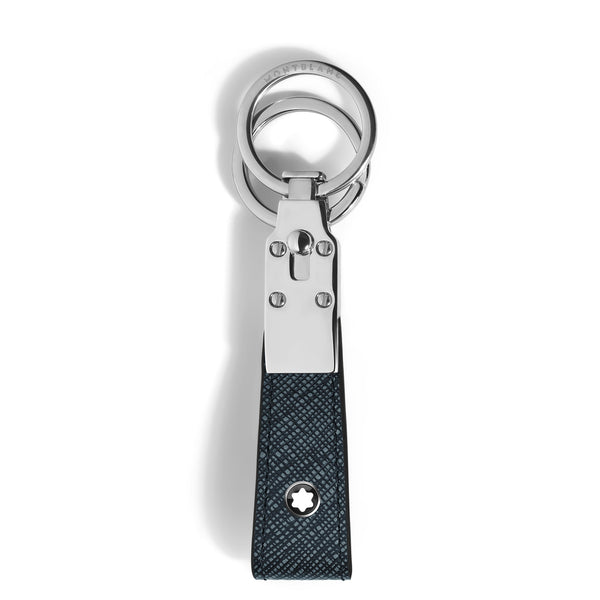 Montblanc Schlüsselanhänger mit Schlaufe aus Sartorial Leder – Twilight Blue