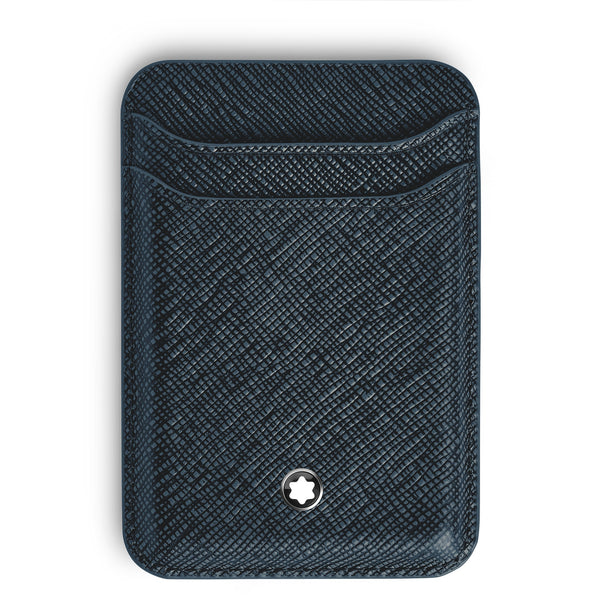Montblanc Kartenetui 2 cc für iPhone mit MagSafe aus hochwertigem Leder – Twilight Blue