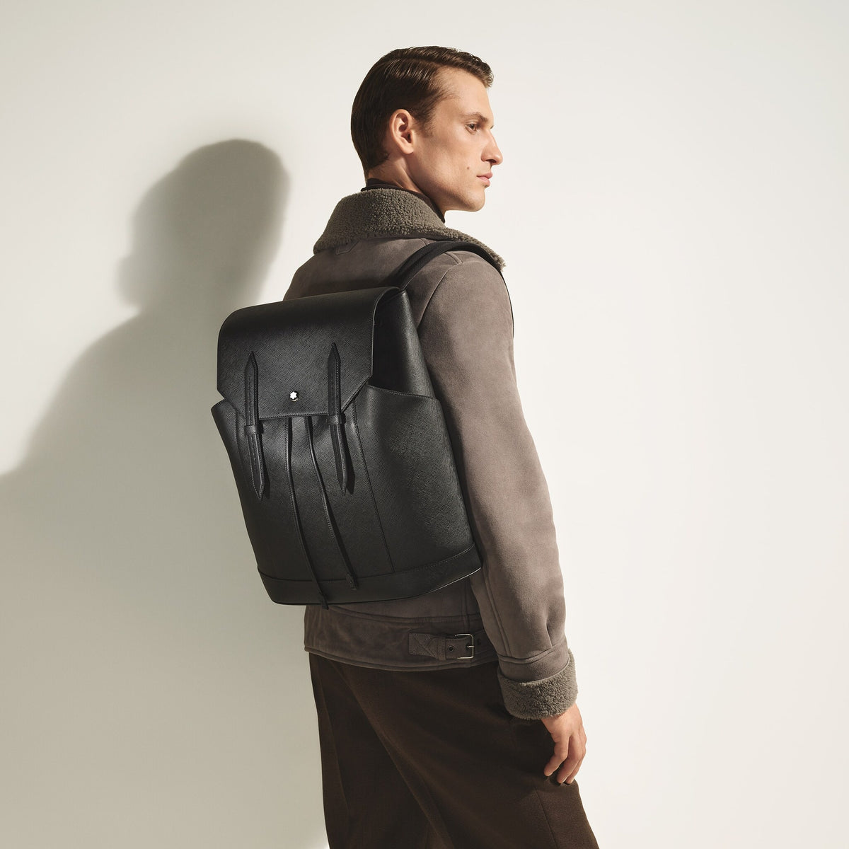 Montblanc Mittelgroßer Rucksack aus hochwertigem Leder – Ansicht 2