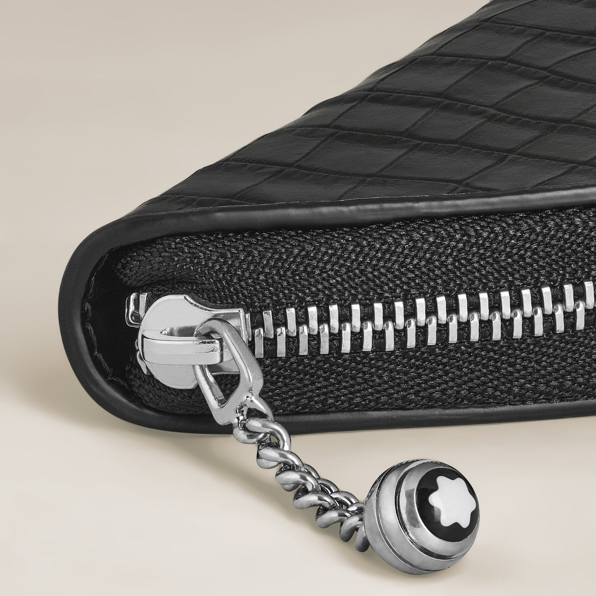 Montblanc Etui für 1 Schreibgerät aus Leder mit Krokoprägung – Schwarz – Ansicht 3