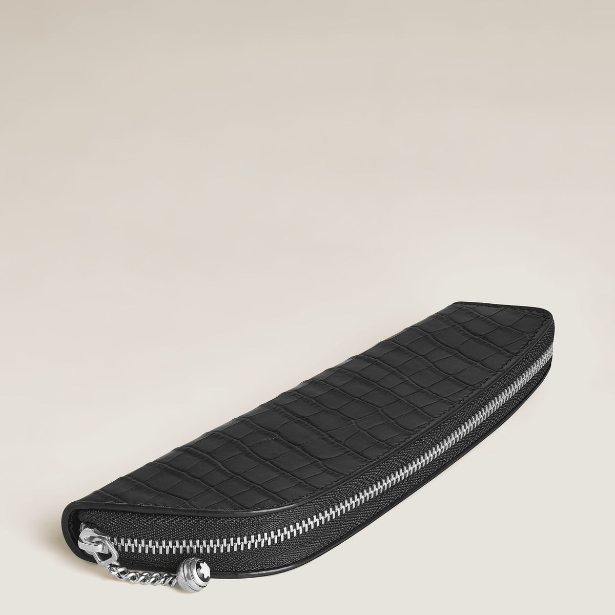 Montblanc Etui für 1 Schreibgerät aus Leder mit Krokoprägung – Schwarz – Ansicht 4