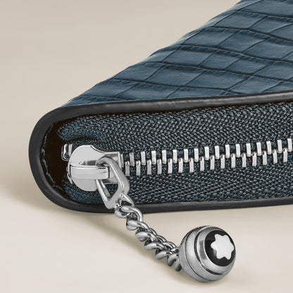 Montblanc Etui für 1 Schreibgerät aus Leder mit Krokoprägung – Samtblau – Ansicht 3
