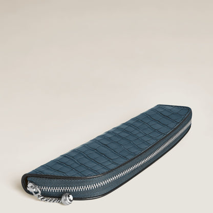 Montblanc Etui für 1 Schreibgerät aus Leder mit Krokoprägung – Samtblau – Ansicht 4