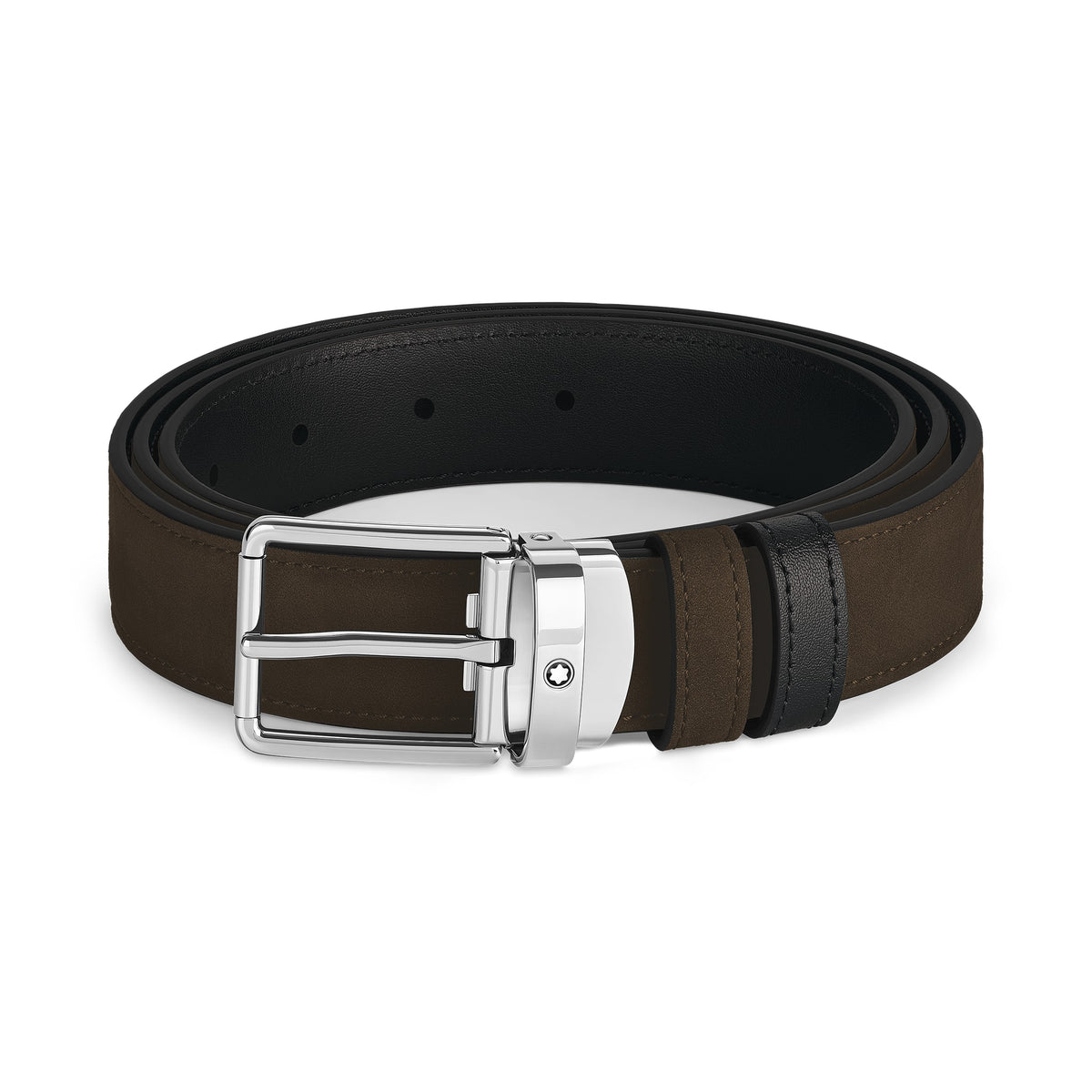Montblanc Alltagstauglicher Wendegürtel aus Leder in Braun/Schwarz mit Schließe 30 mm – Ansicht 1