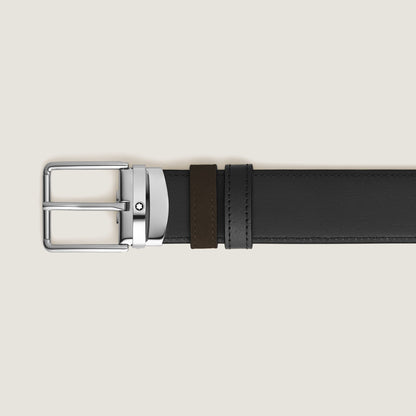 Montblanc Alltagstauglicher Wendegürtel aus Leder in Braun/Schwarz mit Schließe 35 mm – Ansicht 3
