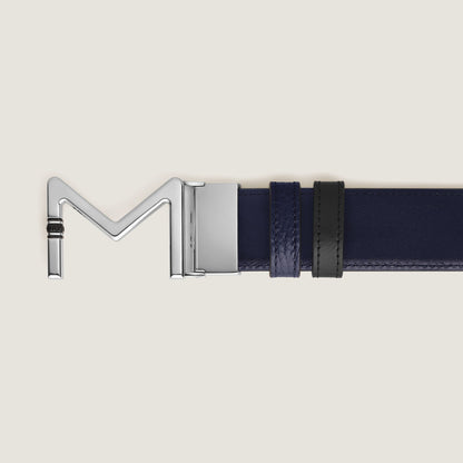 Montblanc Wendbarer Gürtel aus Leder in Midnight Blue/Schwarz mit Meisterstück-Schließe 35 mm – Ansicht 2