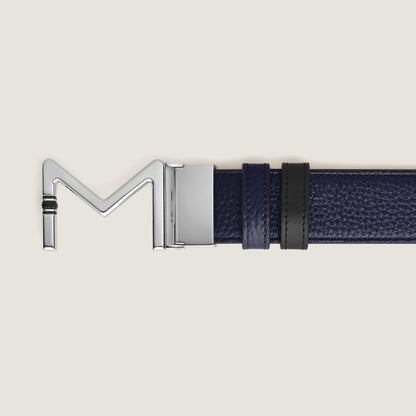 Montblanc Wendbarer Gürtel aus Leder in Midnight Blue/Schwarz mit Meisterstück-Schließe 35 mm – Ansicht 3
