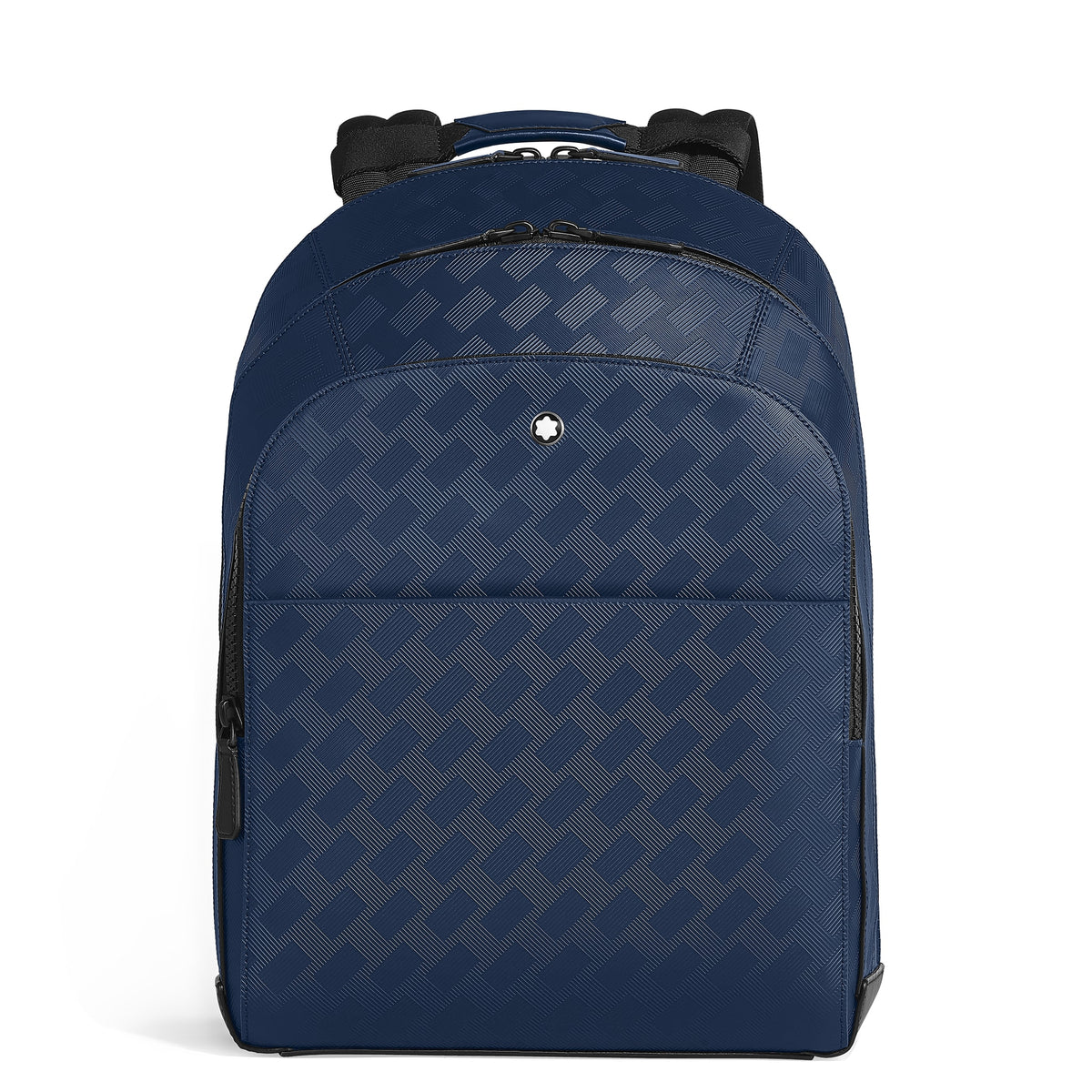Montblanc Rucksack Groß mit 3 Fächern aus Extreme Leder – Tintenblau – Ansicht 1