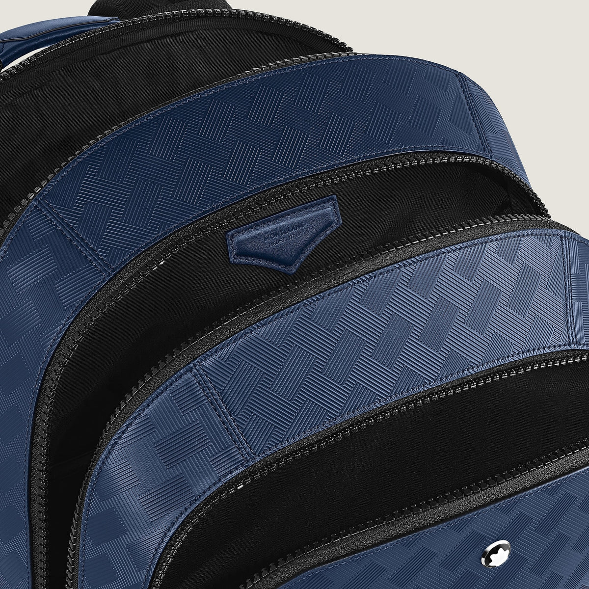 Montblanc Rucksack Groß mit 3 Fächern aus Extreme Leder – Tintenblau – Ansicht 5