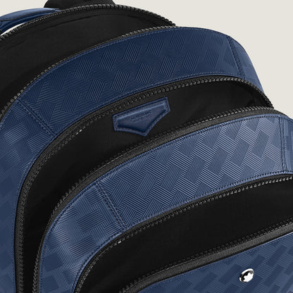 Montblanc Rucksack Groß mit 3 Fächern aus Extreme Leder – Tintenblau – Ansicht 5
