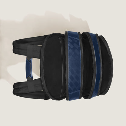 Montblanc Rucksack Groß mit 3 Fächern aus Extreme Leder – Tintenblau – Ansicht 7