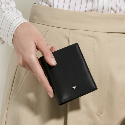 Montblanc Kompakte Brieftasche 6 cc aus Meisterstück Leder – Tintenblau – Ansicht 2
