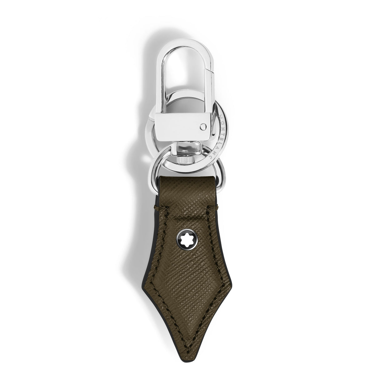Montblanc Schlüsselanhänger mit Federdetail aus Sartorial Leder – Khaki – Ansicht 1