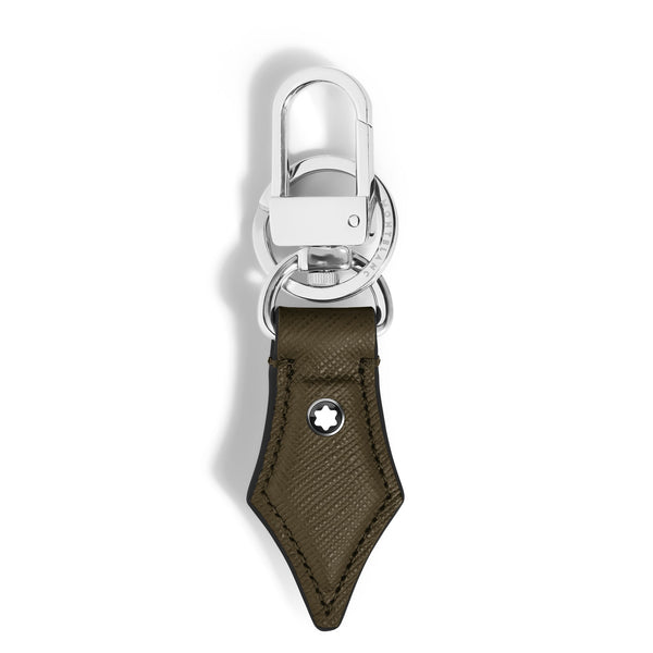 Montblanc Schlüsselanhänger mit Federdetail aus Sartorial Leder – Khaki