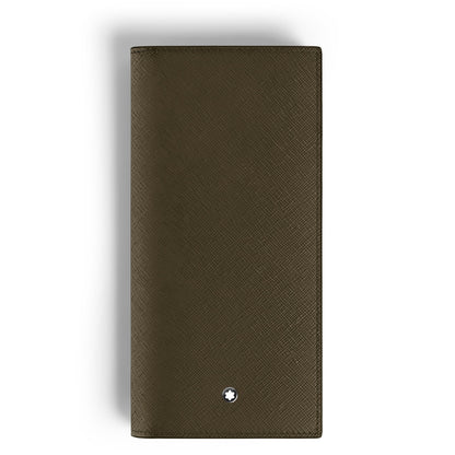Montblanc Längliche Brieftasche 14 cc mit Reißverschluss aus Sartorial Leder – Khaki – Ansicht 1