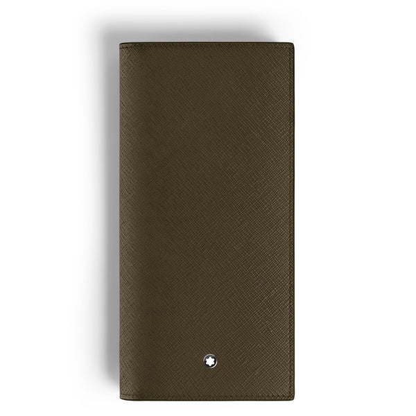 Montblanc Längliche Brieftasche 14 cc mit Reißverschluss aus Sartorial Leder – Khaki