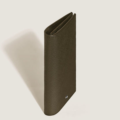 Montblanc Längliche Brieftasche 14 cc mit Reißverschluss aus Sartorial Leder – Khaki – Ansicht 4