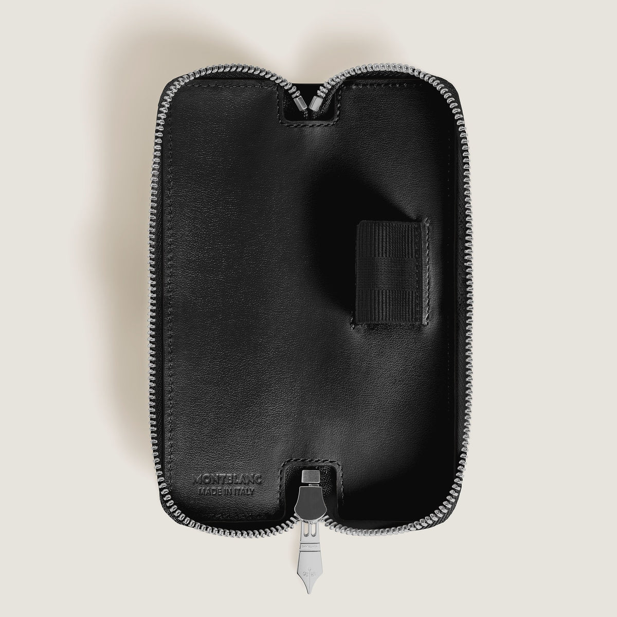 Montblanc Etui für 1 Schreibgerät mit Reißverschluss aus Meisterstück Leder – Schwarz – Ansicht 3