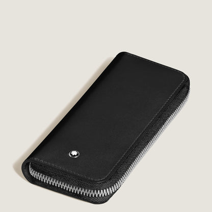 Montblanc Etui für 2 Schreibgeräte mit Reißverschluss aus Meisterstück Leder – Schwarz – Ansicht 2