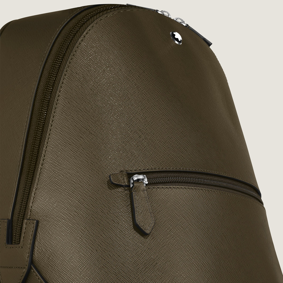 Montblanc Kleiner Rucksack aus Sartorial Leder – Khaki – Ansicht 3