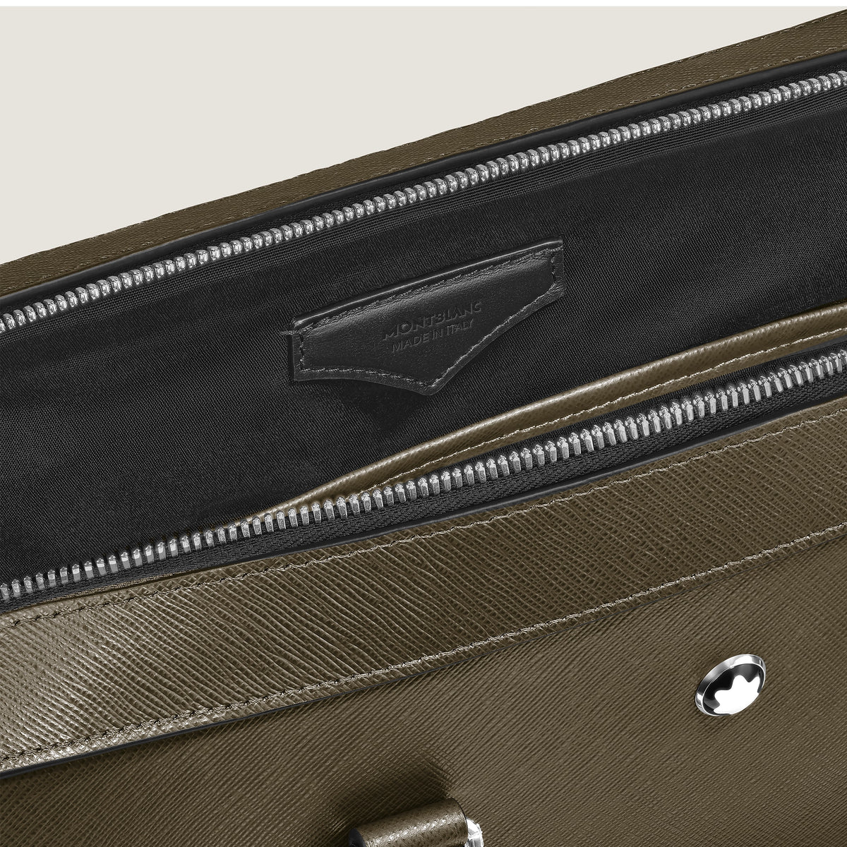Montblanc Mittelgroße Schreibmappe mit Tasche aus Sartorial Leder – Khaki – Ansicht 3