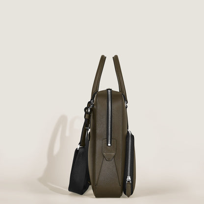 Montblanc Mittelgroße Schreibmappe mit Tasche aus Sartorial Leder – Khaki – Ansicht 4