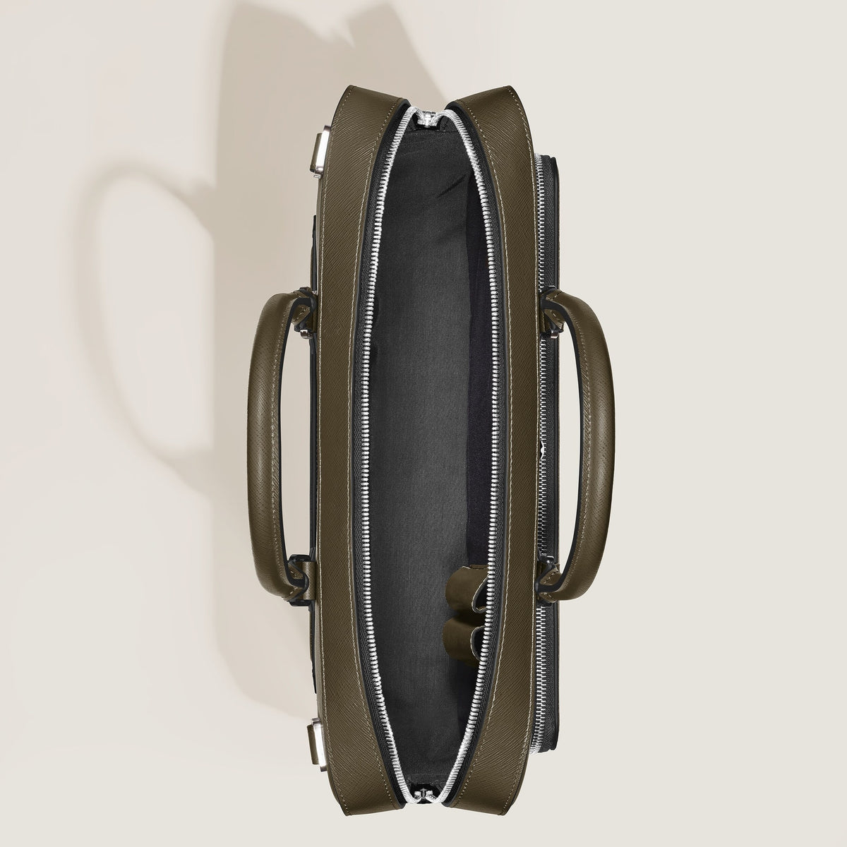 Montblanc Mittelgroße Schreibmappe mit Tasche aus Sartorial Leder – Khaki – Ansicht 6