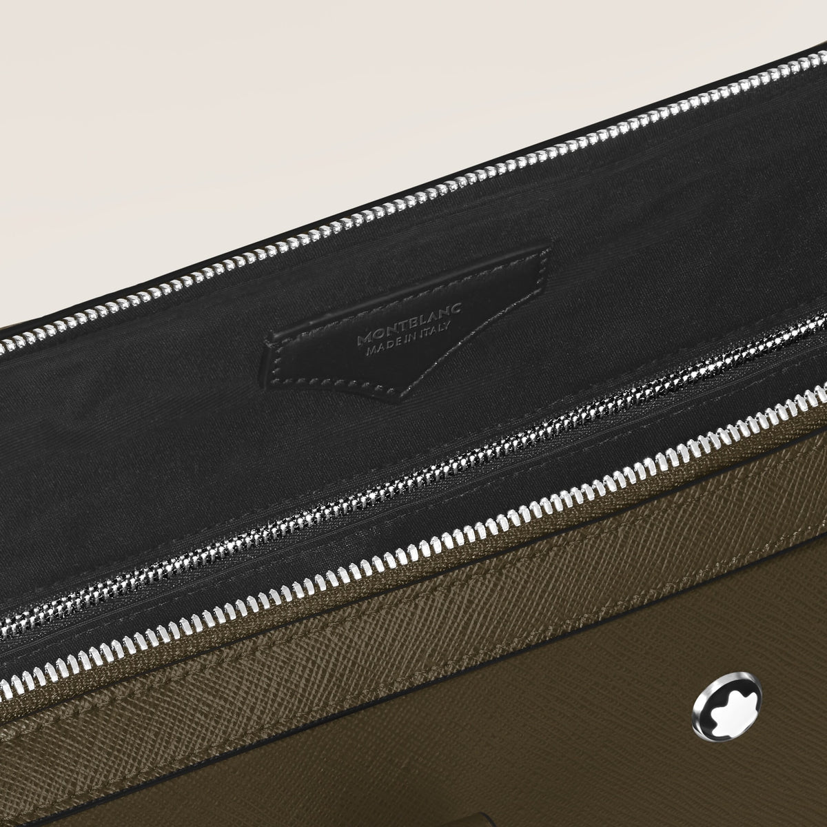 Montblanc Flache Schreibmappe aus Sartorial Leder – Khaki – Ansicht 4