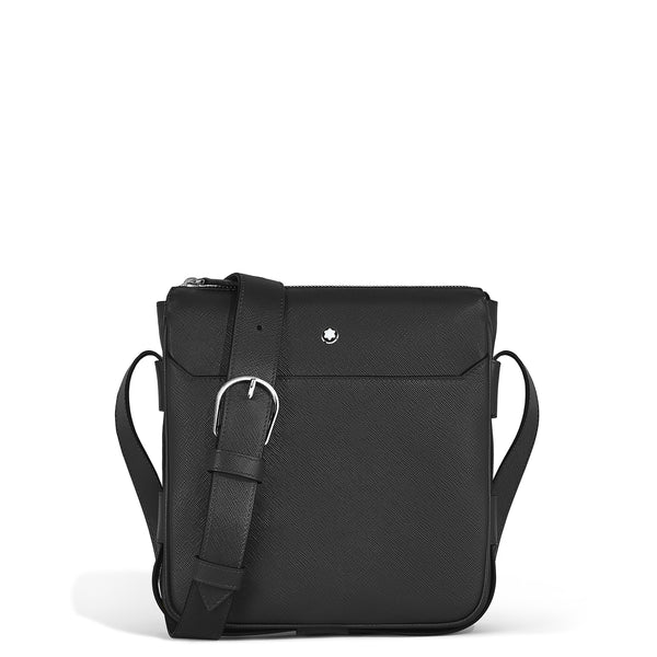 Montblanc Vertikale Messenger Bag aus Sartorial Leder – Schwarz
