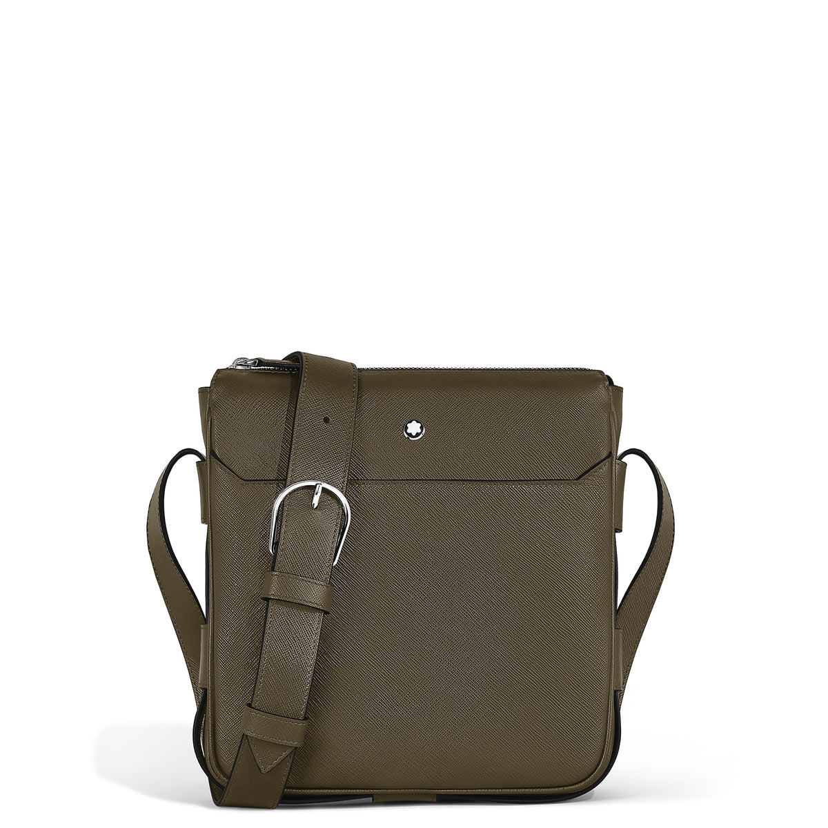 Montblanc Vertikale Messenger Bag aus Sartorial Leder – Khaki – Ansicht 1