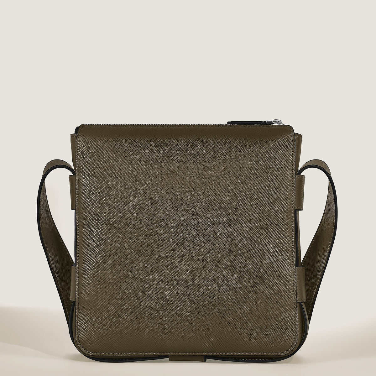 Montblanc Vertikale Messenger Bag aus Sartorial Leder – Khaki – Ansicht 6