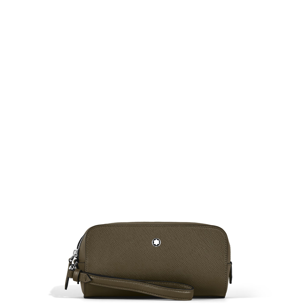 Montblanc Kleine Kosmetik Clutch aus Sartorial Leder – Khaki – Ansicht 1