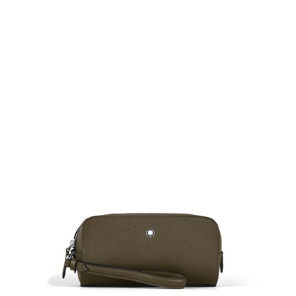 Montblanc Kleine Kosmetik Clutch aus Sartorial Leder – Khaki – Ansicht 1
