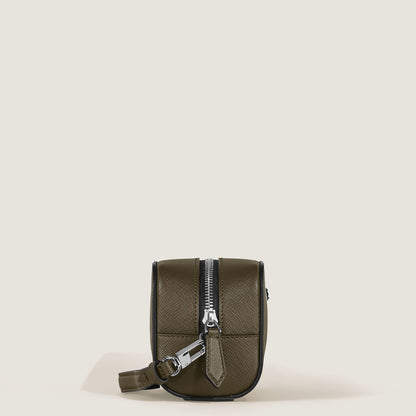 Montblanc Kleine Kosmetik Clutch aus Sartorial Leder – Khaki – Ansicht 5
