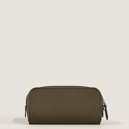 Montblanc Kleine Kosmetik Clutch aus Sartorial Leder – Khaki – Ansicht 6