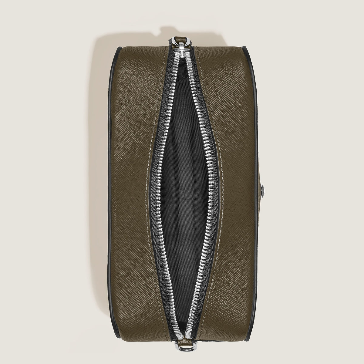 Montblanc Kleine Kosmetik Clutch aus Sartorial Leder – Khaki – Ansicht 7