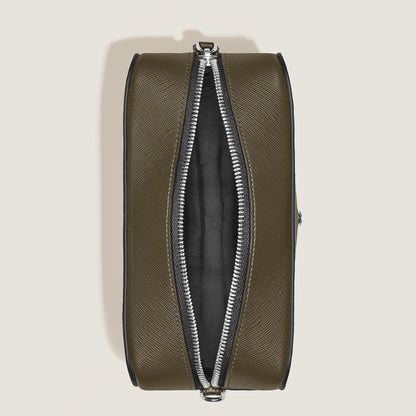Montblanc Kleine Kosmetik Clutch aus Sartorial Leder – Khaki – Ansicht 7